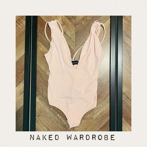 NAKED WARDROBE - (NWT) Blush Pink Bodysuit - SZ: Small